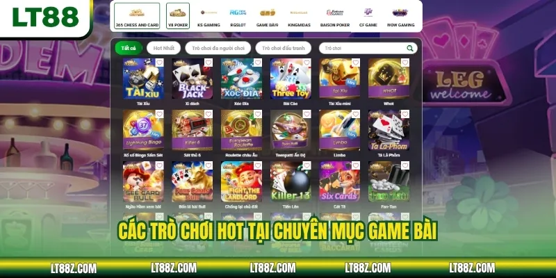 Các trò chơi hot tại chuyên mục game bài
