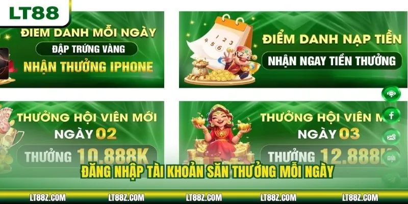 Đăng nhập tài khoản săn thưởng mỗi ngày